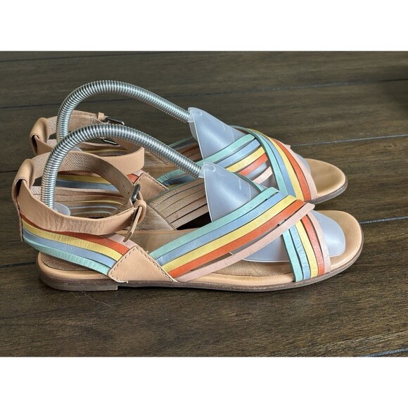MADEWELL SAMIRA  MULTI LEATHER STRAPPY FLAT SANDALS    WMNS SZ.  8.5 - Picture 3 of 9